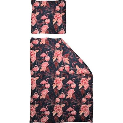 ADAM Eden Bio-Bettwäsche-Set - Dunkelblau/Pink - 135x220cm ADAM Eden Bio-Bettwäsche-Set - Dunkelblau/Pink - 135x220cm