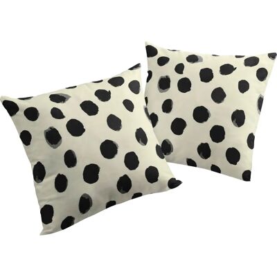 Adam Dots Kissenhülle - Nachhaltig, Schwarz, Bedruckt Adam Dots Kissenhülle - Nachhaltig, Schwarz, Bedruckt
