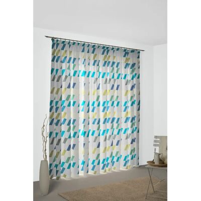 WIRTH Bray Blau Vorhang - Modern Jacquard Stoff - 245cm x 132cm WIRTH Bray Blau Vorhang - Modern Jacquard Stoff - 245cm x 132cm