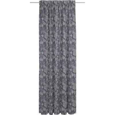 Adam Blumenjacquard Vorhang - Bio-Baumwolle - Dunkelblau - 255cm Adam Blumenjacquard Vorhang - Bio-Baumwolle - Dunkelblau - 255cm