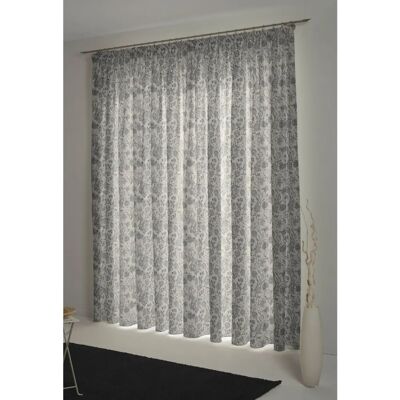 Adam Flower Cuvée Bio-Baumwollgardine - Jacquard, Schwarz/Beige Adam Flower Cuvée Bio-Baumwollgardine - Jacquard, Schwarz/Beige