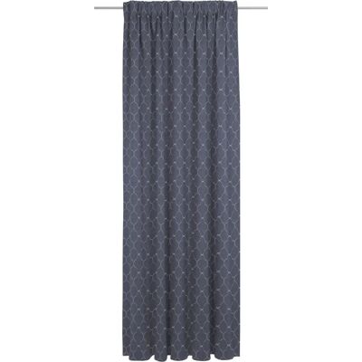 Adam Indian Cortezada light - Bio Baumwolle Dunkelblau Jacquard Vorhang Adam Indian Cortezada light - Bio Baumwolle Dunkelblau Jacquard Vorhang
