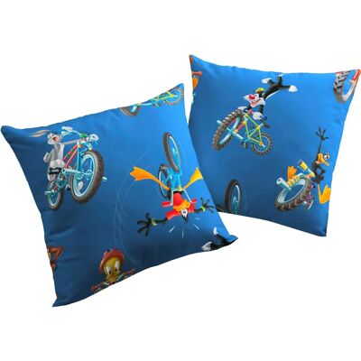 WIRTH Looney Dekokissen Set - 40x40 cm, Blau, Gemustert - Kissen WIRTH Looney Dekokissen Set - 40x40 cm, Blau, Gemustert - Kissen