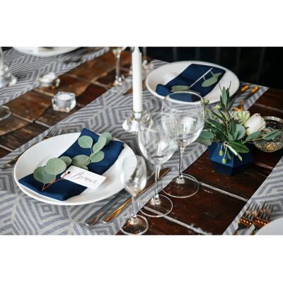 ADAM Easy Diamond Platzset - Bio-Baumwolle, Blau, 9 Teile ADAM Easy Diamond Platzset - Bio-Baumwolle, Blau, 9 Teile