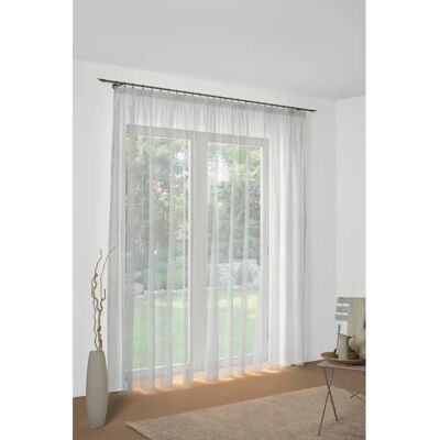 WIRTH Anja Weiße Mousseline Gardine - 125cm x 350cm, Maßgefertigt WIRTH Anja Weiße Mousseline Gardine - 125cm x 350cm, Maßgefertigt