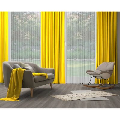 WIRTH Dim out Gelbe Gardine - 205cm x 142cm, Maßanfertigung WIRTH Dim out Gelbe Gardine - 205cm x 142cm, Maßanfertigung