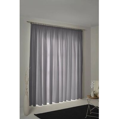 WIRTH WirthNatur Bio-Baumwoll Gardine - 345cm, Dunkelgrau, Nach Maß WIRTH WirthNatur Bio-Baumwoll Gardine - 345cm, Dunkelgrau, Nach Maß