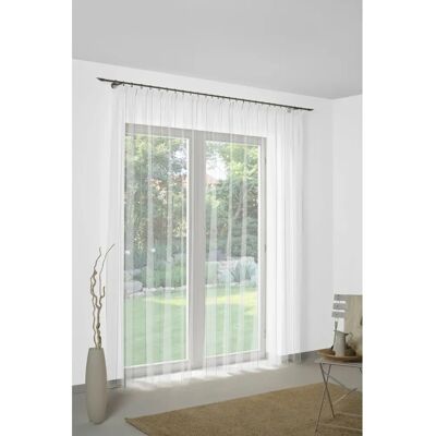 WIRTH Chiara Grau Moderne halbtransparente Polyester Gardine - Gardine WIRTH Chiara Grau Moderne halbtransparente Polyester Gardine - Gardine