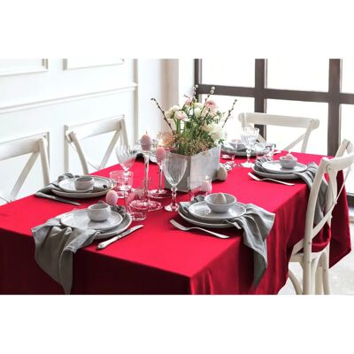 WIRTH Westport Blatt-Design Rote Quadratische Tischdecke WIRTH Westport Blatt-Design Rote Quadratische Tischdecke