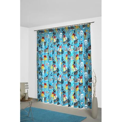 ADAM Piraten Vorhang - Bio-Baumwolle, Blau, Jacquard, 175cm ADAM Piraten Vorhang - Bio-Baumwolle, Blau, Jacquard, 175cm
