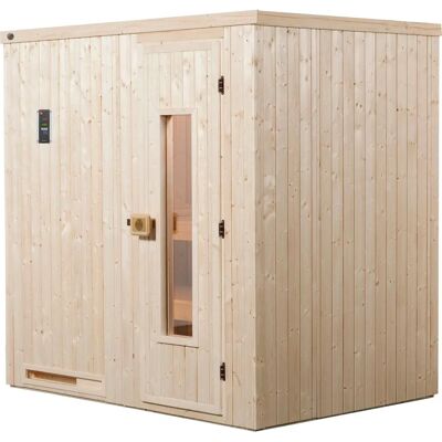 Weka Halmstad Sauna - 7,5 kW Digitalsteuerung - Naturbeige Weka Halmstad Sauna - 7,5 kW Digitalsteuerung - Naturbeige