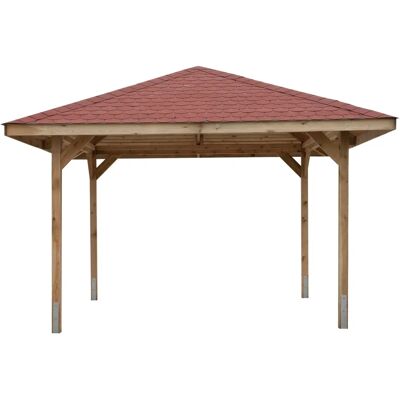 Pavillon WEKA Paradies 3 - 433x433 cm, marron - Publicité Pavillon WEKA Paradies 3 - 433x433 cm, marron - Publicité