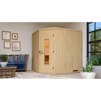 WEKA Ecksauna VARBERG - Isolierte Holztür - 2 Bänke WEKA Ecksauna VARBERG - Isolierte Holztür - 2 Bänke