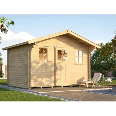 WEKA 138 Gr.1 - Gartenhaus, beige, mit hoher Tür, Satteldach WEKA 138 Gr.1 - Gartenhaus, beige, mit hoher Tür, Satteldach