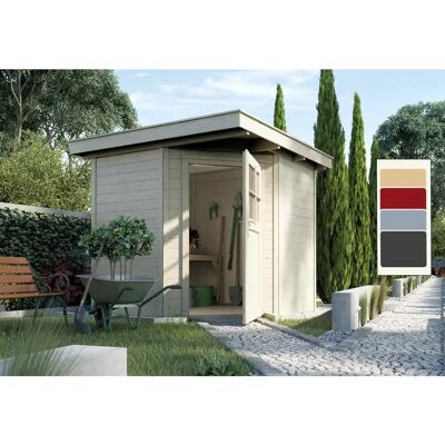 WEKA 229 Gr.1 Gartenhaus Beige - Platzsparendes 5-Eck-Design WEKA 229 Gr.1 Gartenhaus Beige - Platzsparendes 5-Eck-Design