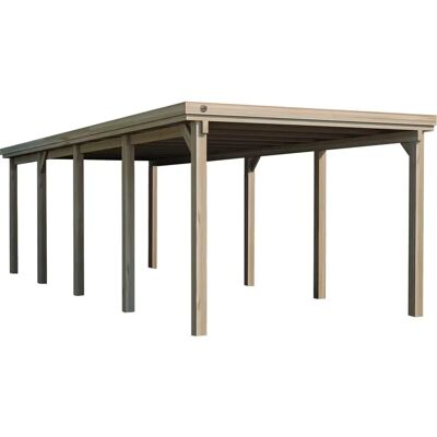 WEKA Einzelcarport 617 Flachdach Braun - Carport WEKA Einzelcarport 617 Flachdach Braun - Carport