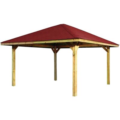 WEKA 651 A Quadratischer Pavillon mit Rote Dachschindeln - Pavillon WEKA 651 A Quadratischer Pavillon mit Rote Dachschindeln - Pavillon