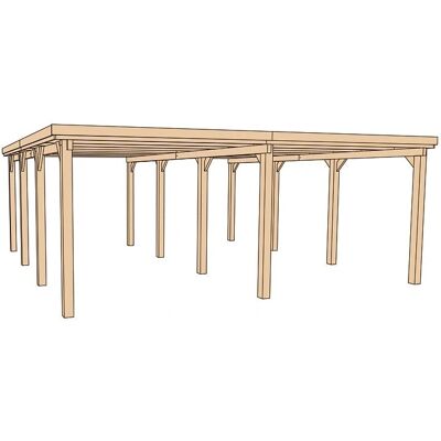 WEKA Optima 2 Doppelcarport - Flachdach, Holz, PVC - Carport WEKA Optima 2 Doppelcarport - Flachdach, Holz, PVC - Carport