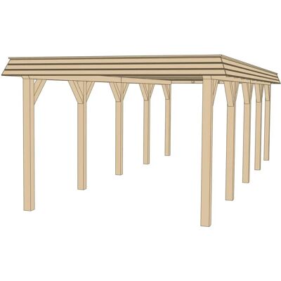 WEKA Leimholz Carport - Flachdach, 615 Gr.2 - Carport WEKA Leimholz Carport - Flachdach, 615 Gr.2 - Carport