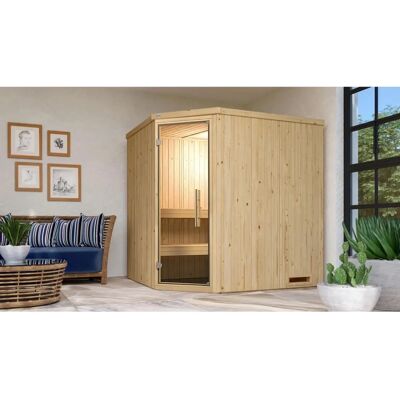 WEKA Varberg Sauna Beige - 7,5 kW Bio-Ofen - Innen WEKA Varberg Sauna Beige - 7,5 kW Bio-Ofen - Innen
