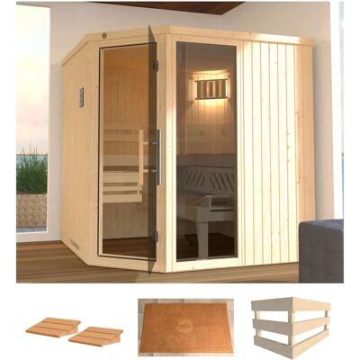 WEKA Varberg 3 - Beige - Sauna mit Glastür WEKA Varberg 3 - Beige - Sauna mit Glastür