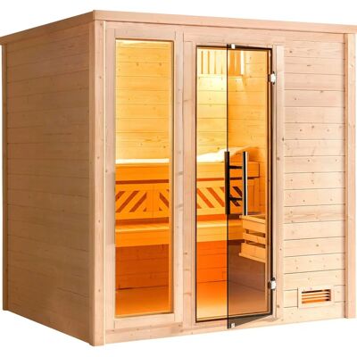 Weka Bergen 1.8 Sauna - 3 Personen, Digitale Steuerung, Glastür Weka Bergen 1.8 Sauna - 3 Personen, Digitale Steuerung, Glastür