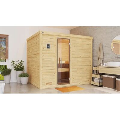 WEKA Bergen Sauna - 7,5 kW Digitalsteuerung - Innenraumsauna für 5 Personen WEKA Bergen Sauna - 7,5 kW Digitalsteuerung - Innenraumsauna für 5 Personen