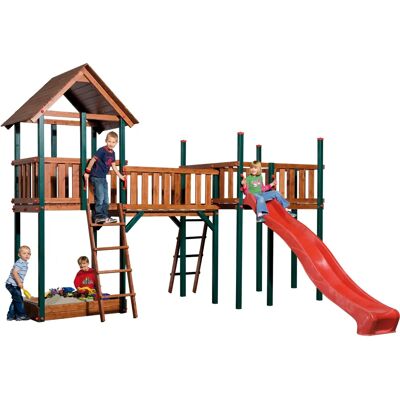 Weka Spielturm - 816 mit Rutsche, Brücke, Sandkasten Weka Spielturm - 816 mit Rutsche, Brücke, Sandkasten