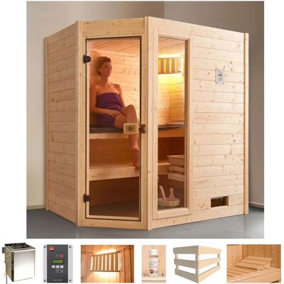 WEKA Valida GTF Sauna - 4,5 kW, Beige, Glastür WEKA Valida GTF Sauna - 4,5 kW, Beige, Glastür