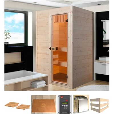 WEKA Elementsauna SARA 2 - BioAktiv Sauna, 9 kW, beige WEKA Elementsauna SARA 2 - BioAktiv Sauna, 9 kW, beige