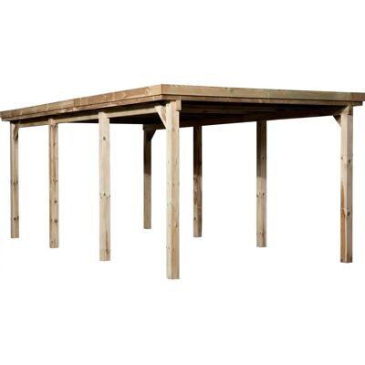 Weka Carport - 617 Gr.2 - Kesseldruckimprägniertes Fichtenholz, Flachdach Weka Carport - 617 Gr.2 - Kesseldruckimprägniertes Fichtenholz, Flachdach