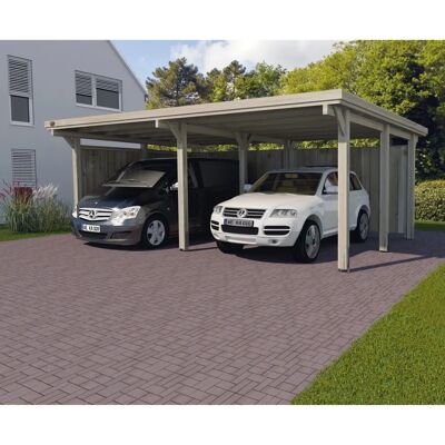 WEKA 618 Gr.1 Carport - 215cm Höhe, braun, ohne Dacheindeckung WEKA 618 Gr.1 Carport - 215cm Höhe, braun, ohne Dacheindeckung
