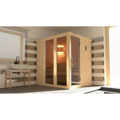 Weka Kemi Panorama Sauna - 7,5 kW Bio-Ofen, beige, für 2 Personen Weka Kemi Panorama Sauna - 7,5 kW Bio-Ofen, beige, für 2 Personen