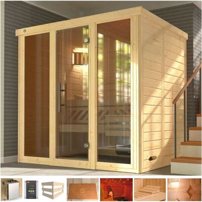 WEKA Kemi Panorama Sauna - 2 Personen, Externe Steuerung, Glastür WEKA Kemi Panorama Sauna - 2 Personen, Externe Steuerung, Glastür