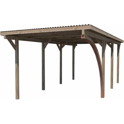 WEKA Modell 606 A Gr.2 Carport - Kesseldruckimprägniertes Holz - 1 Fahrzeug WEKA Modell 606 A Gr.2 Carport - Kesseldruckimprägniertes Holz - 1 Fahrzeug