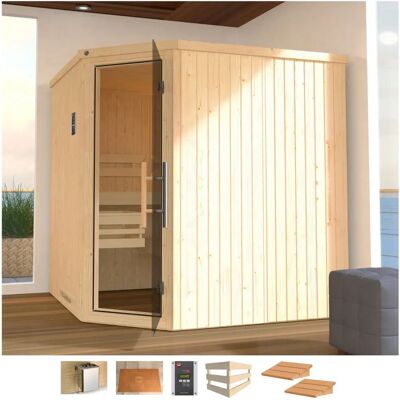 WEKA Element-Ecksauna VARBERG 3 - Sauna, 4 Pers, 7,5 kW, Glas, Holz WEKA Element-Ecksauna VARBERG 3 - Sauna, 4 Pers, 7,5 kW, Glas, Holz