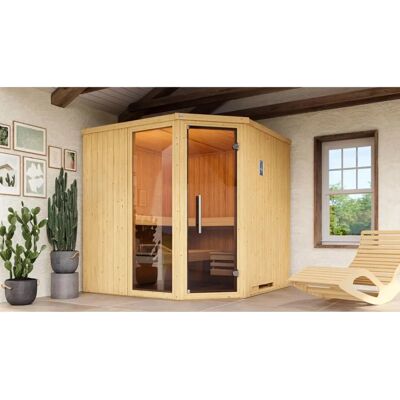 WEKA Varberg 3 Sauna - Element-Ecksauna mit Glas- und Holztür, 7,5 kW WEKA Varberg 3 Sauna - Element-Ecksauna mit Glas- und Holztür, 7,5 kW