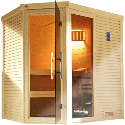 WEKA CUBILIS - Sauna - Naturholz, 3 Bänke, Bio-Ofen, 4 Personen WEKA CUBILIS - Sauna - Naturholz, 3 Bänke, Bio-Ofen, 4 Personen
