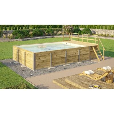 Weka Rechteckpool 595 Gr. 2 mit Sonnendeck & Technikraum Weka Rechteckpool 595 Gr. 2 mit Sonnendeck & Technikraum