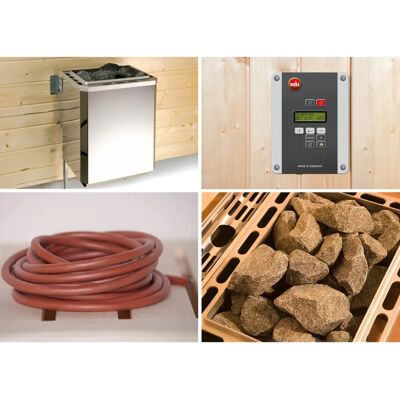 WEKA Sauna Varberg 4 Trend - Ecke, 7,5 kW, Weiß - Sauna WEKA Sauna Varberg 4 Trend - Ecke, 7,5 kW, Weiß - Sauna