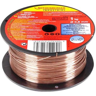Hilo de soldadura de acero inoxidable Rothenberger - 0,8mm 1kg para MIG/MAG Hilo de soldadura de acero inoxidable Rothenberger - 0,8mm 1kg para MIG/MAG