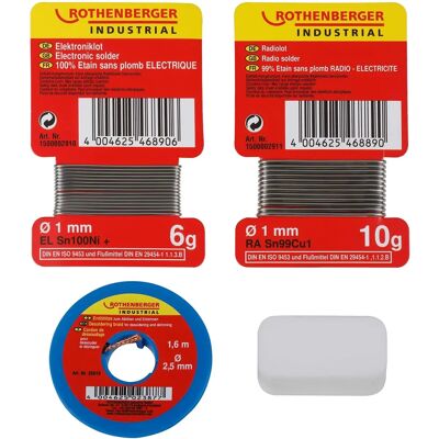 Ensemble électronique radioindustriel Rothenberger sans plomb, accessoires de soudure Ensemble électronique radioindustriel Rothenberger sans plomb, accessoires de soudure