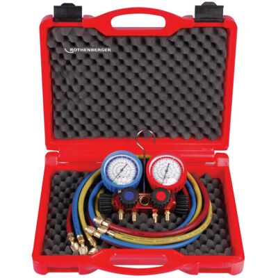 Gruppo di manometri 4 vie Rothenberger R134A R407C R404A Gruppo di manometri 4 vie Rothenberger R134A R407C R404A
