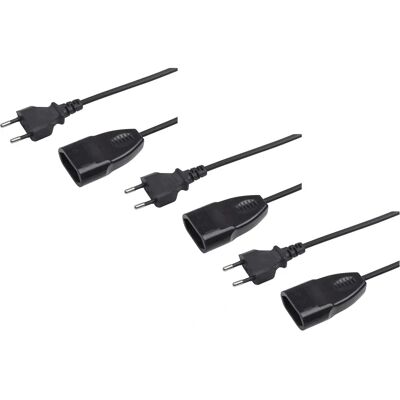 MEISTER Euro-Przedłużacz Kabel 3 szt., 3m, Czarny MEISTER Euro-Przedłużacz Kabel 3 szt., 3m, Czarny