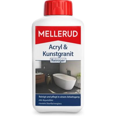 Nettoyant en acrylique et granit synthétique Mellerud - Sécurisé pour salle de bain et cuisine - Publicité Nettoyant en acrylique et granit synthétique Mellerud - Sécurisé pour salle de bain et cuisine - Publicité