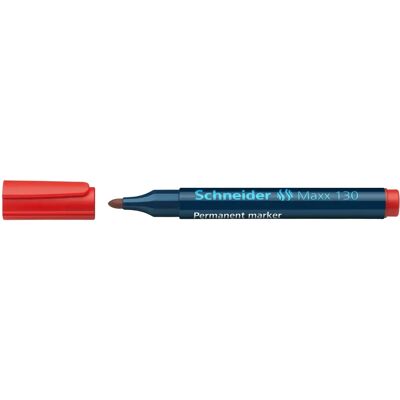 Marqueur Schneider Maxx 130 Rouge - Permanent, Tête Ronde, Pack de 10 Marqueur Schneider Maxx 130 Rouge - Permanent, Tête Ronde, Pack de 10