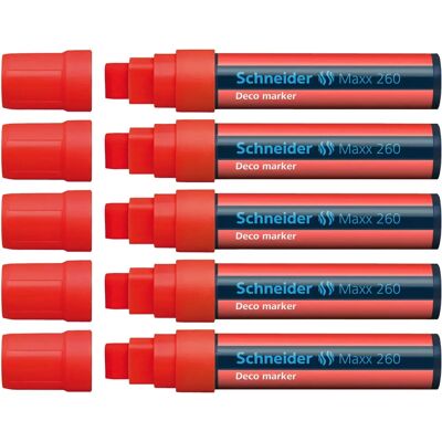 Set de Marqueurs Schneider Maxx 260 Rouge - 5/15mm - Publicité Set de Marqueurs Schneider Maxx 260 Rouge - 5/15mm - Publicité