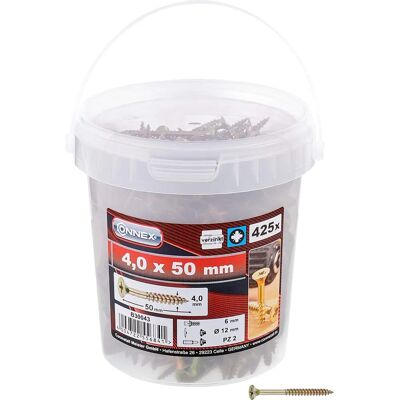 Kit de vis Max-Power B30043 - 4,0 x 50 mm - 425 pièces - Publicité Kit de vis Max-Power B30043 - 4,0 x 50 mm - 425 pièces - Publicité