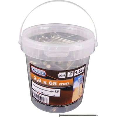 MADIDEF Connex - 1,5kg Stalenagels 2,8 x 65 mm in Emmer - Stalenagels MADIDEF Connex - 1,5kg Stalenagels 2,8 x 65 mm in Emmer - Stalenagels