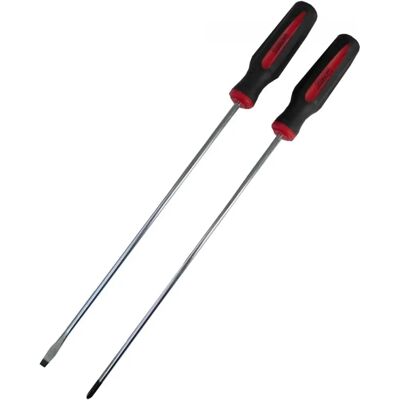 MASIDEF - Set Lange Schroevendraaiers - PH2, Plat MASIDEF - Set Lange Schroevendraaiers - PH2, Plat